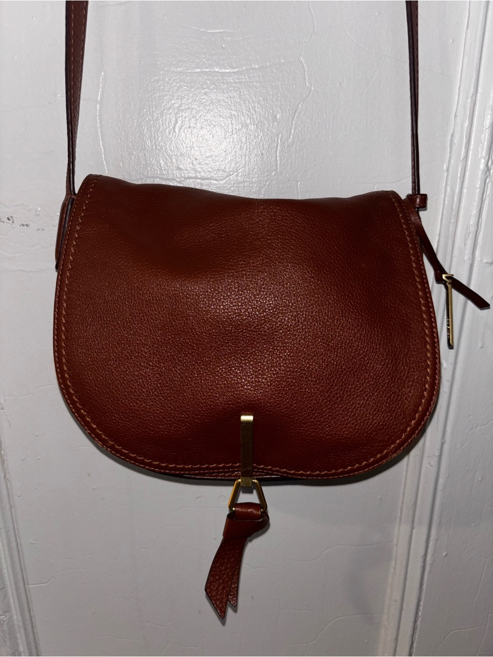 Vera Bradley Camel Leather Crossbody Shoulder Bag - Picture 2 of 11